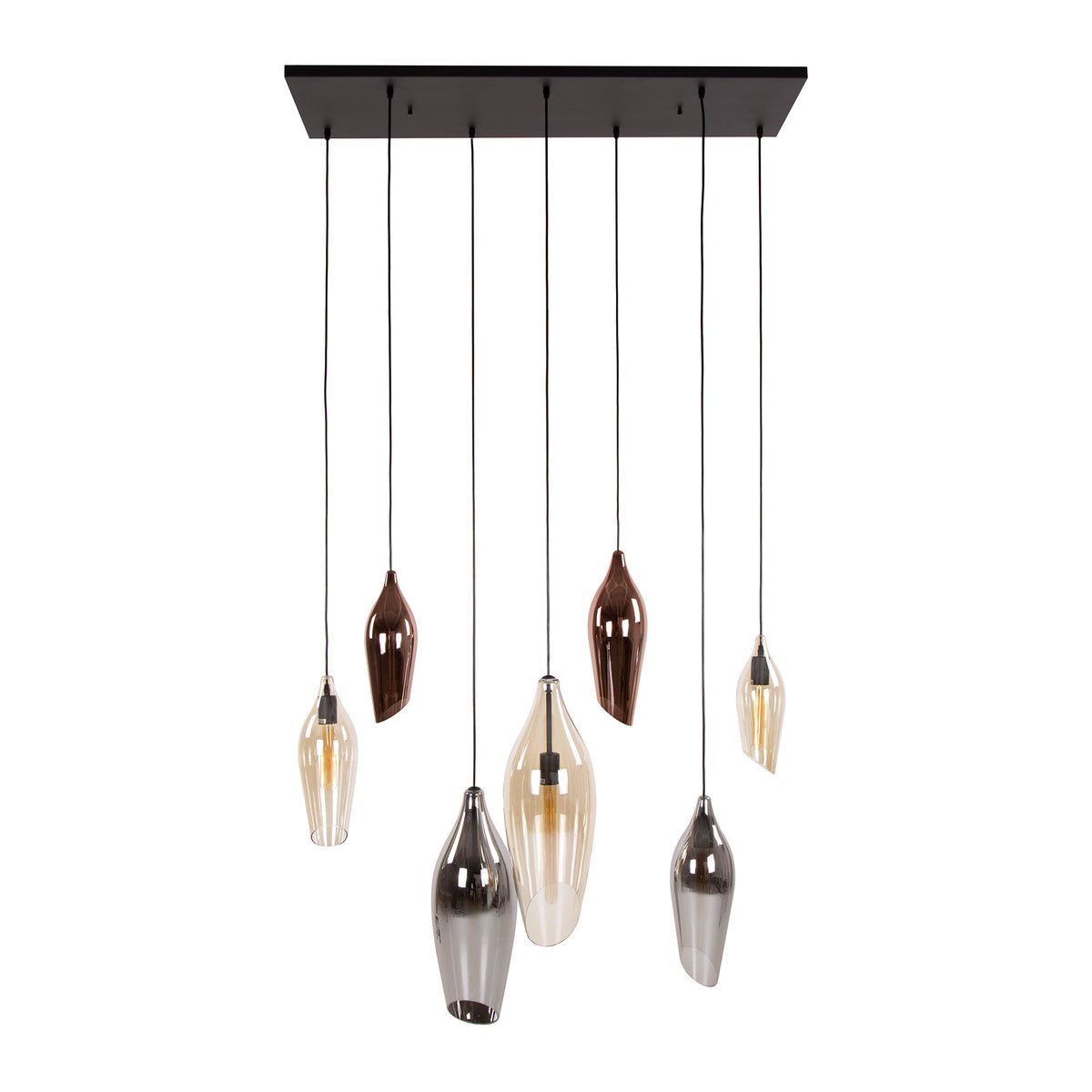 Pendelleuchte Cocoon 4+3-Fassungen / Schwarz