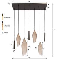 Pendelleuchte Cocoon 4+3-Fassungen