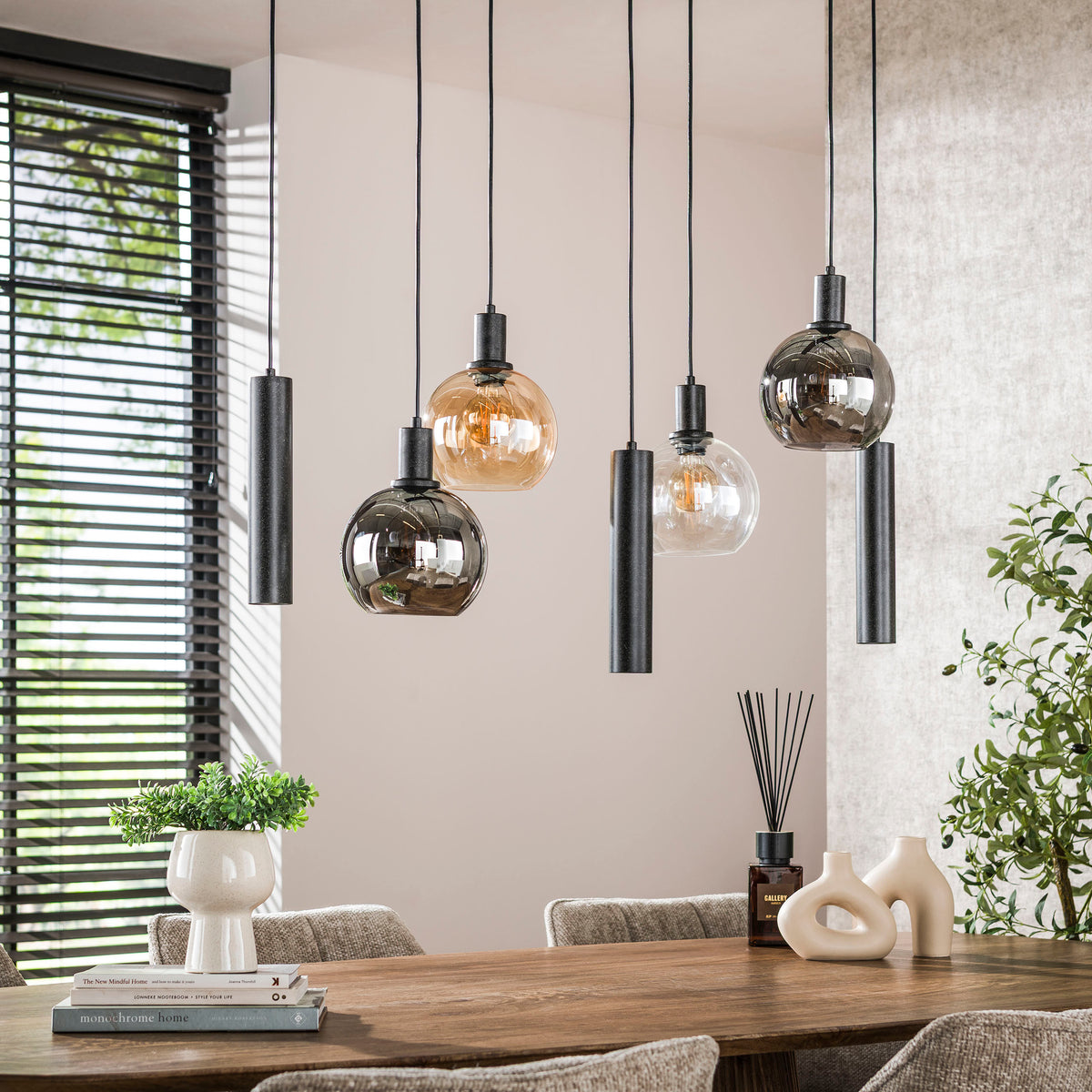 Pendelleuchte Sfera Tricolore 4+3-Fassungen