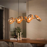 Pendelleuchte Hover Metallringe 6-Fassungen
