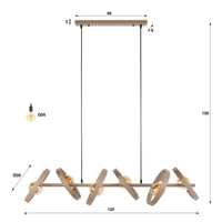 Pendelleuchte Hover Metallringe 6-Fassungen