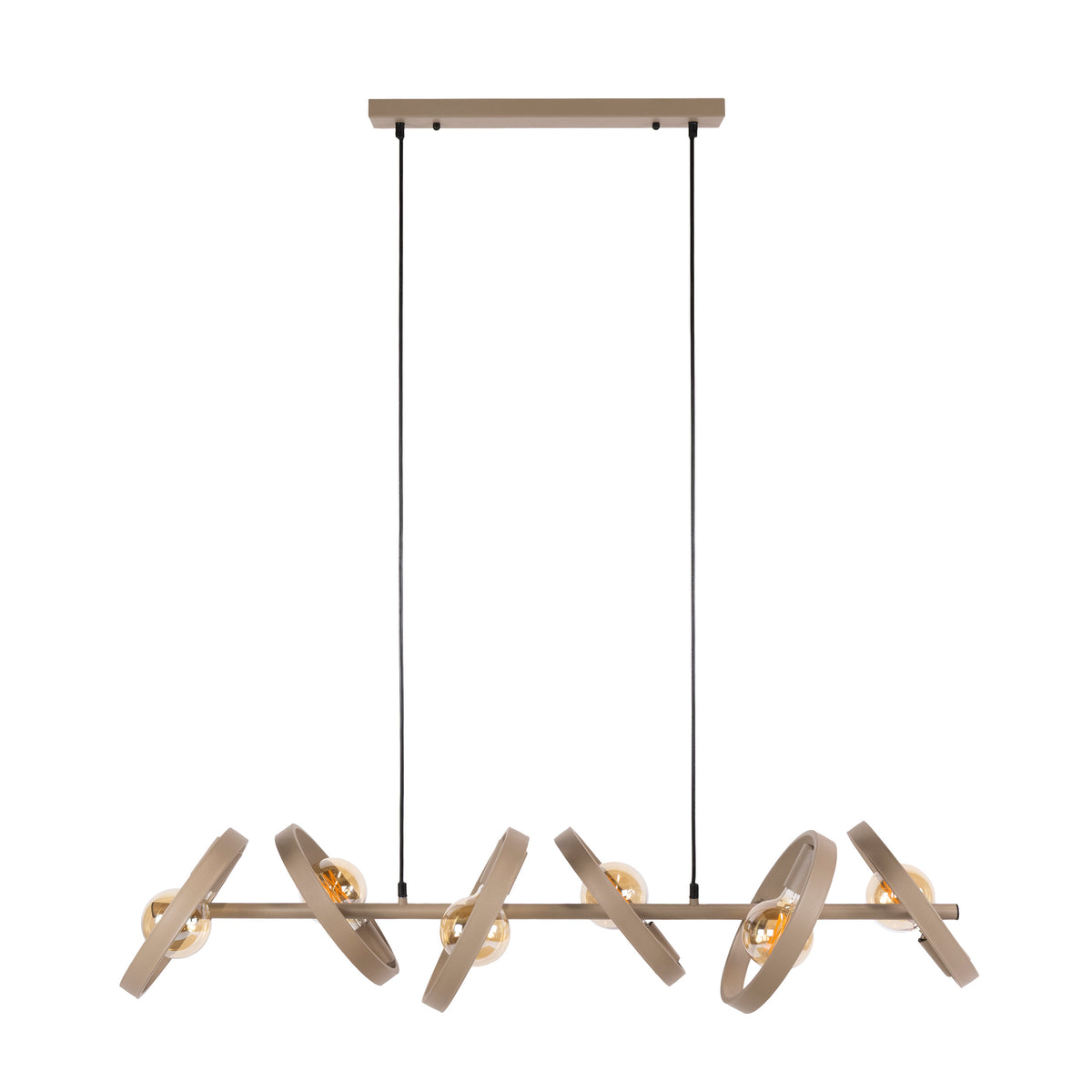 Pendelleuchte Hover Metallringe 6-Fassungen