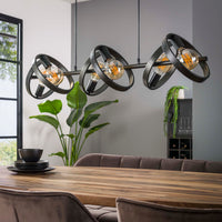 Pendelleuchte Hover Metallringe 6-Fassungen