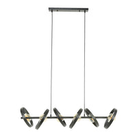 Pendelleuchte Hover Metallringe 6-Fassungen