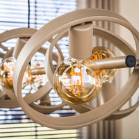 Pendelleuchte Hover Metallringe 8-Fassungen