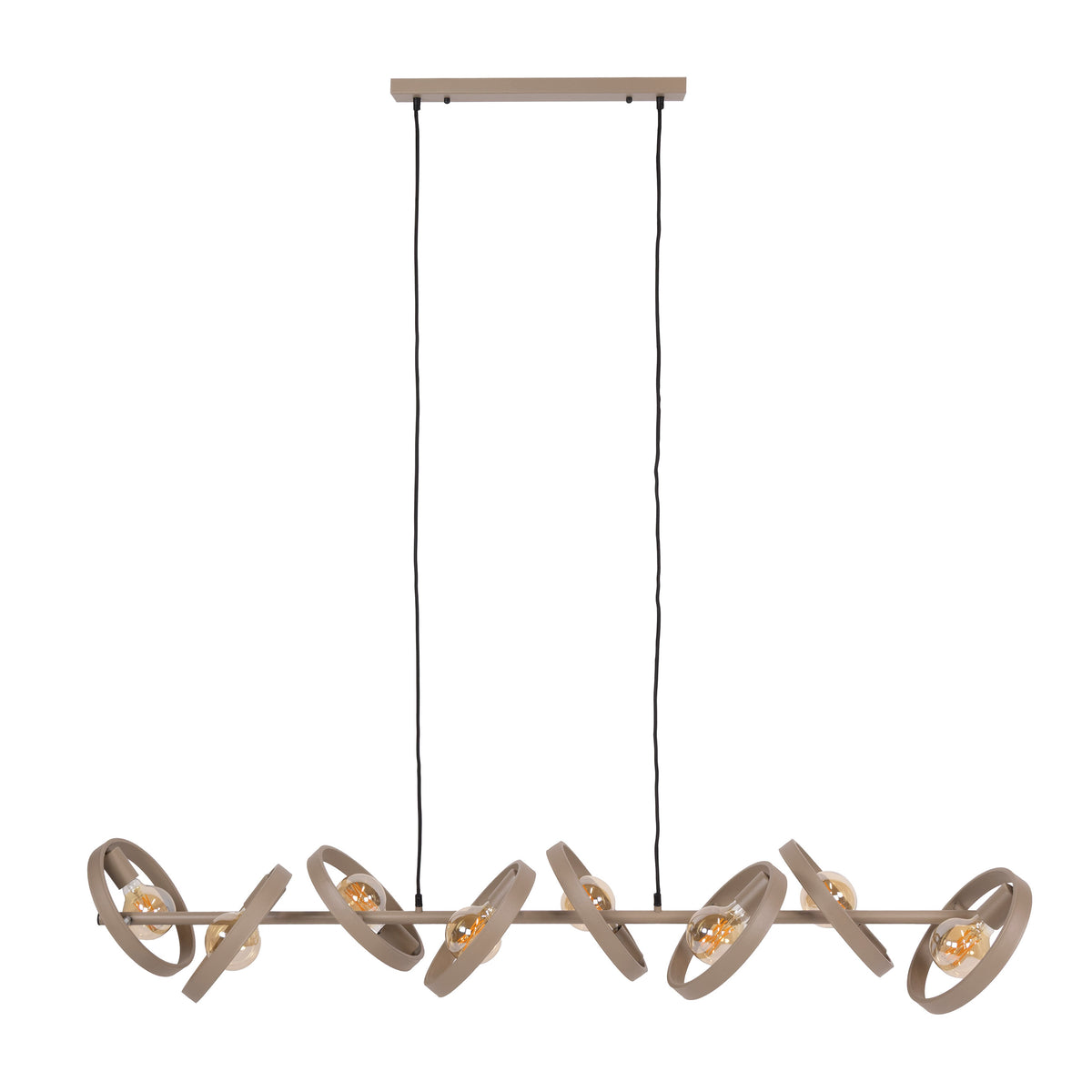 Pendelleuchte Hover Metallringe 8-Fassungen