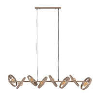 Pendelleuchte Hover Metallringe 8-Fassungen