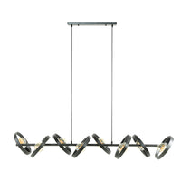 Pendelleuchte Hover Metallringe 8-Fassungen