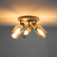 Deckenleuchte Sepiora rund 3-Fassung / Beige
