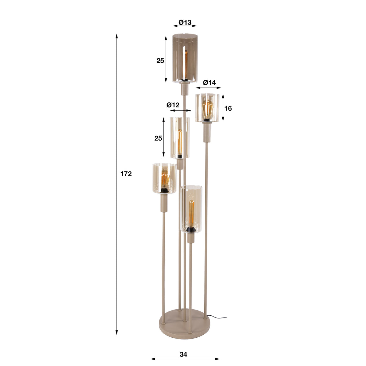 EUPHORIA Handcrafted driftwood table lamp 45cm beige with linen shade
