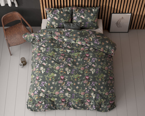 Tripple Flower Bettbezug mit Kissenbezug