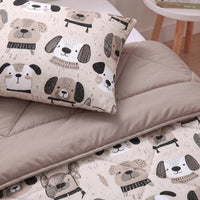 Kinderbettdecke 2-in-1 mit integriertem Bezug, inkl. Kissenbezug –verschiedene Designs
