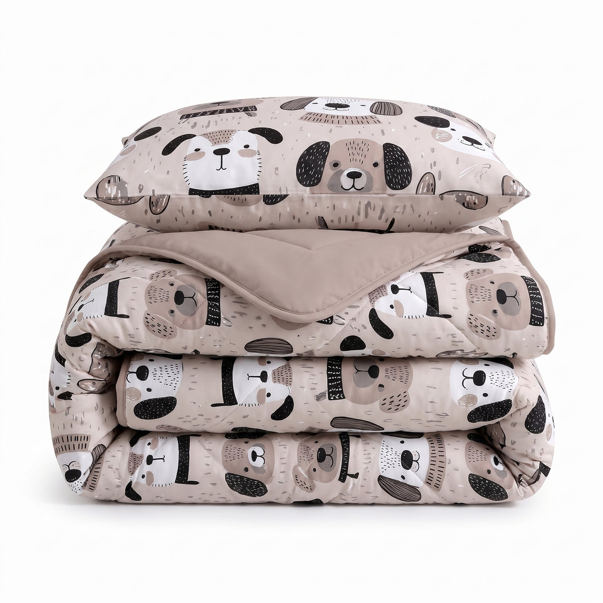 Kinderbettdecke 2-in-1 mit integriertem Bezug, inkl. Kissenbezug –verschiedene Designs