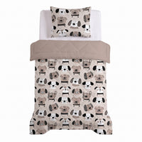 Kinderbettdecke 2-in-1 mit integriertem Bezug, inkl. Kissenbezug –verschiedene Designs