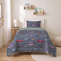 Kinderbettdecke 2-in-1 mit integriertem Bezug, inkl. Kissenbezug –verschiedene Designs