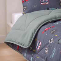 Kinderbettdecke 2-in-1 mit integriertem Bezug, inkl. Kissenbezug –verschiedene Designs