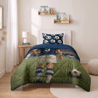 Kinderbettdecke 2-in-1 mit integriertem Bezug, inkl. Kissenbezug –verschiedene Designs