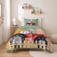 Kinderbettdecke 2-in-1 mit integriertem Bezug, inkl. Kissenbezug –verschiedene Designs