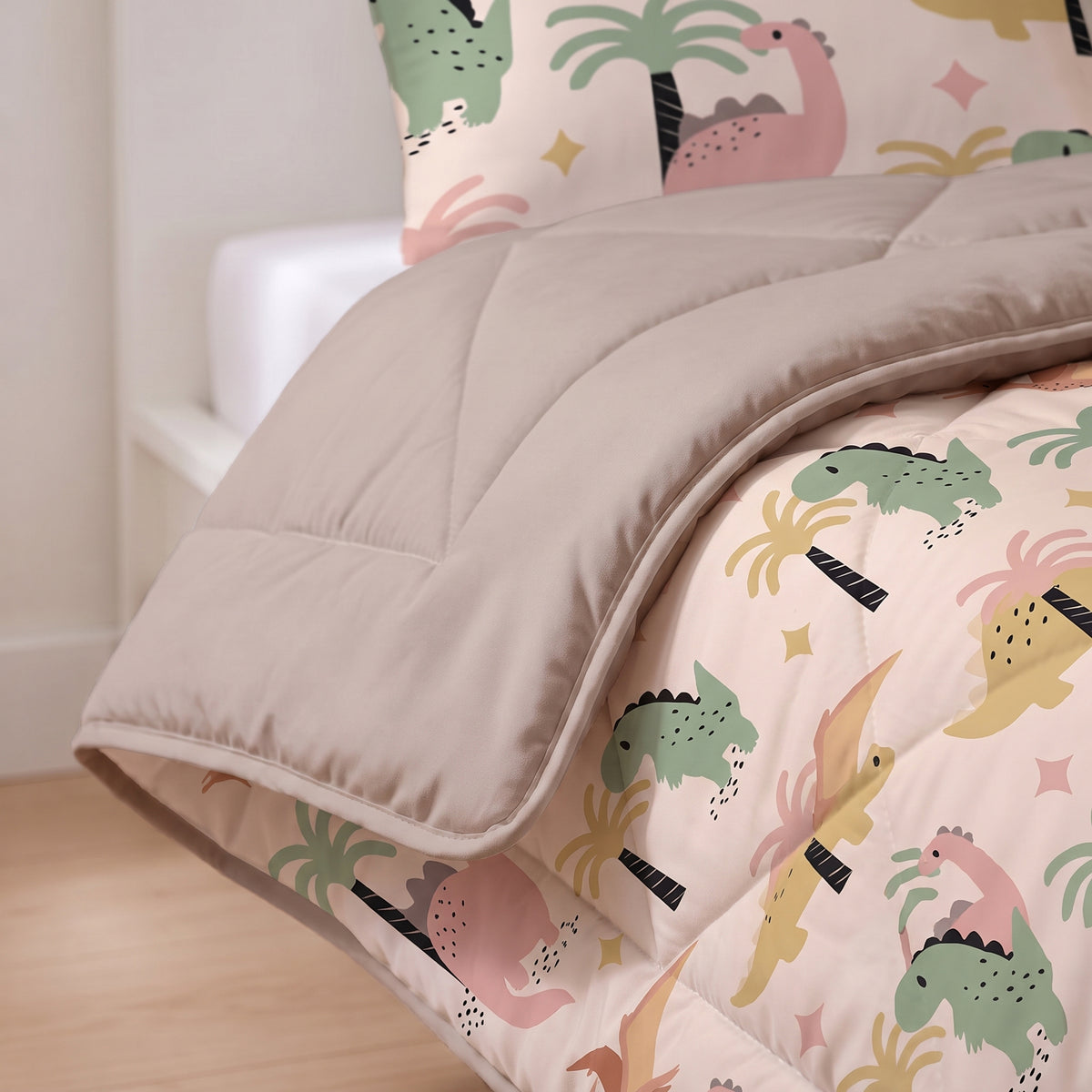 Kinderbettdecke 2-in-1 mit integriertem Bezug, inkl. Kissenbezug –verschiedene Designs