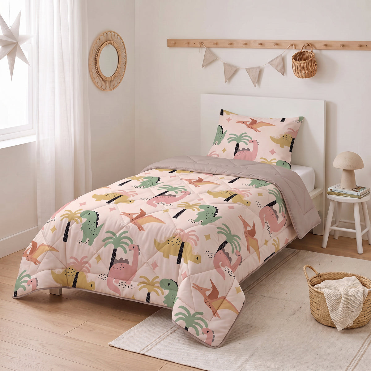 Kinderbettdecke 2-in-1 mit integriertem Bezug, inkl. Kissenbezug –verschiedene Designs