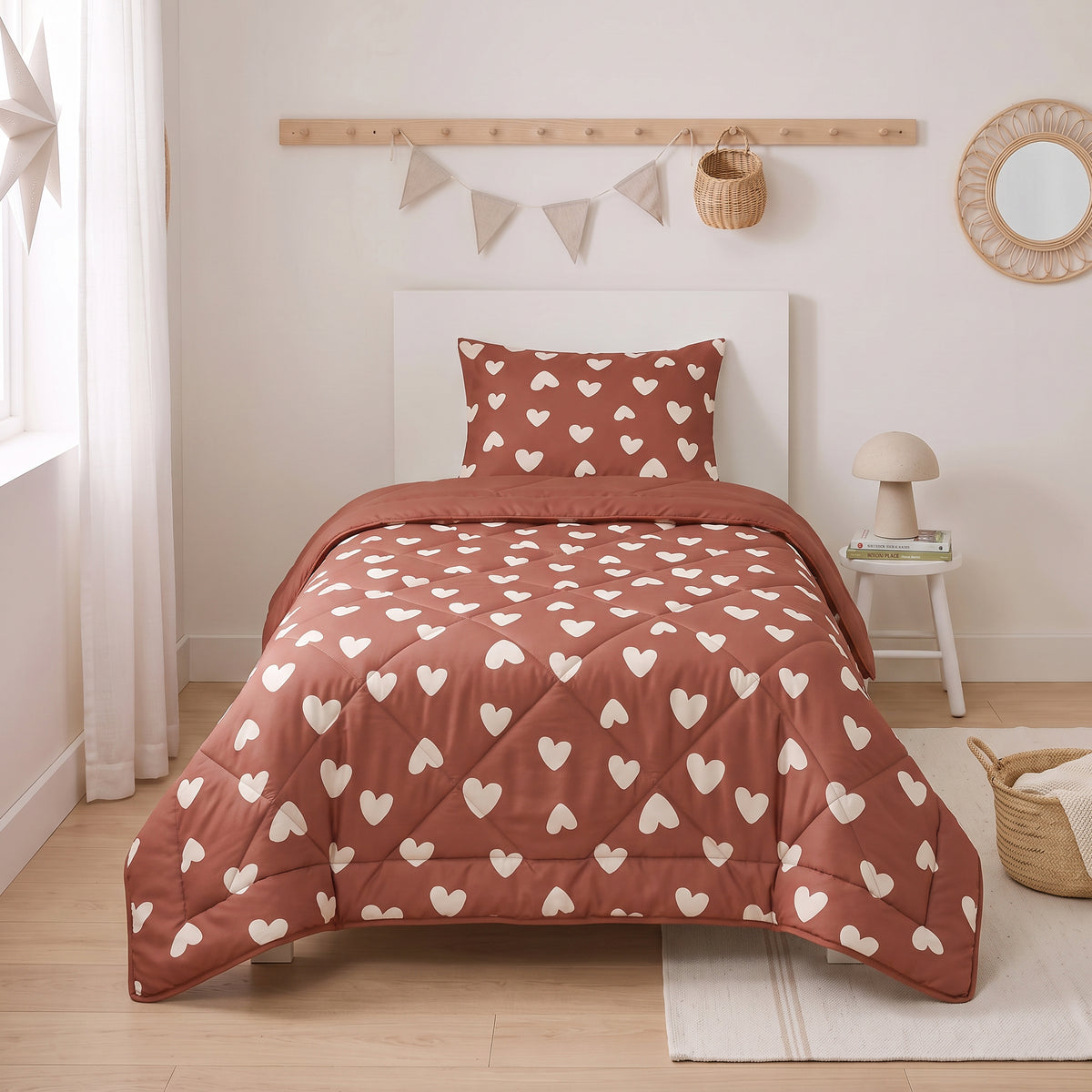 Kinderbettdecke 2-in-1 mit integriertem Bezug, inkl. Kissenbezug –verschiedene Designs