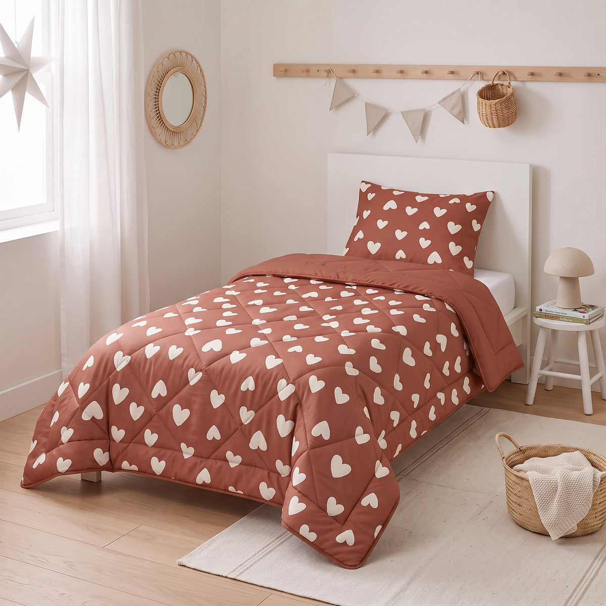 Kinderbettdecke 2-in-1 mit integriertem Bezug, inkl. Kissenbezug –verschiedene Designs