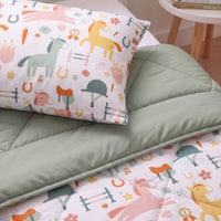 Kinderbettdecke 2-in-1 mit integriertem Bezug, inkl. Kissenbezug –verschiedene Designs