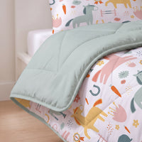 Kinderbettdecke 2-in-1 mit integriertem Bezug, inkl. Kissenbezug –verschiedene Designs