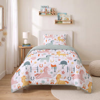 Kinderbettdecke 2-in-1 mit integriertem Bezug, inkl. Kissenbezug –verschiedene Designs
