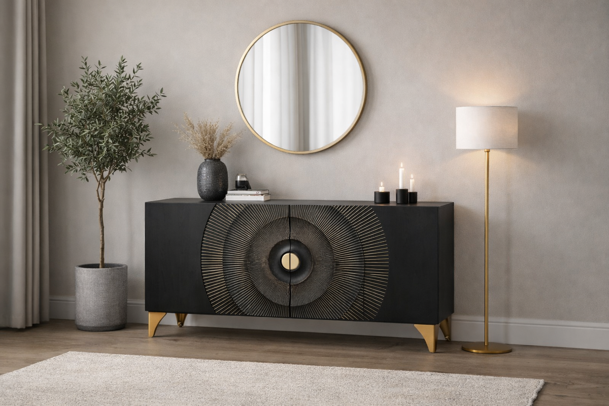 AMAZONAS solid sideboard 160cm mango wood natural front design