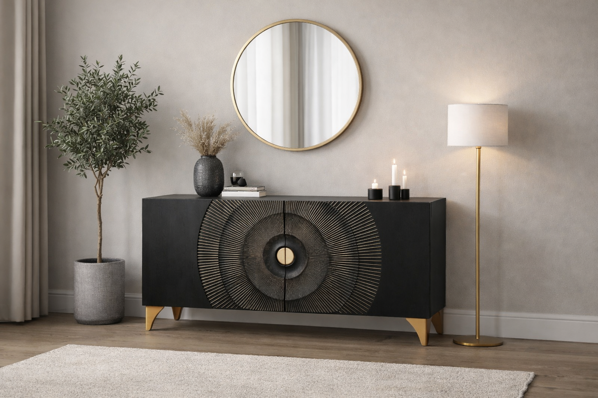 AMAZONAS solid sideboard 160cm mango wood natural front design