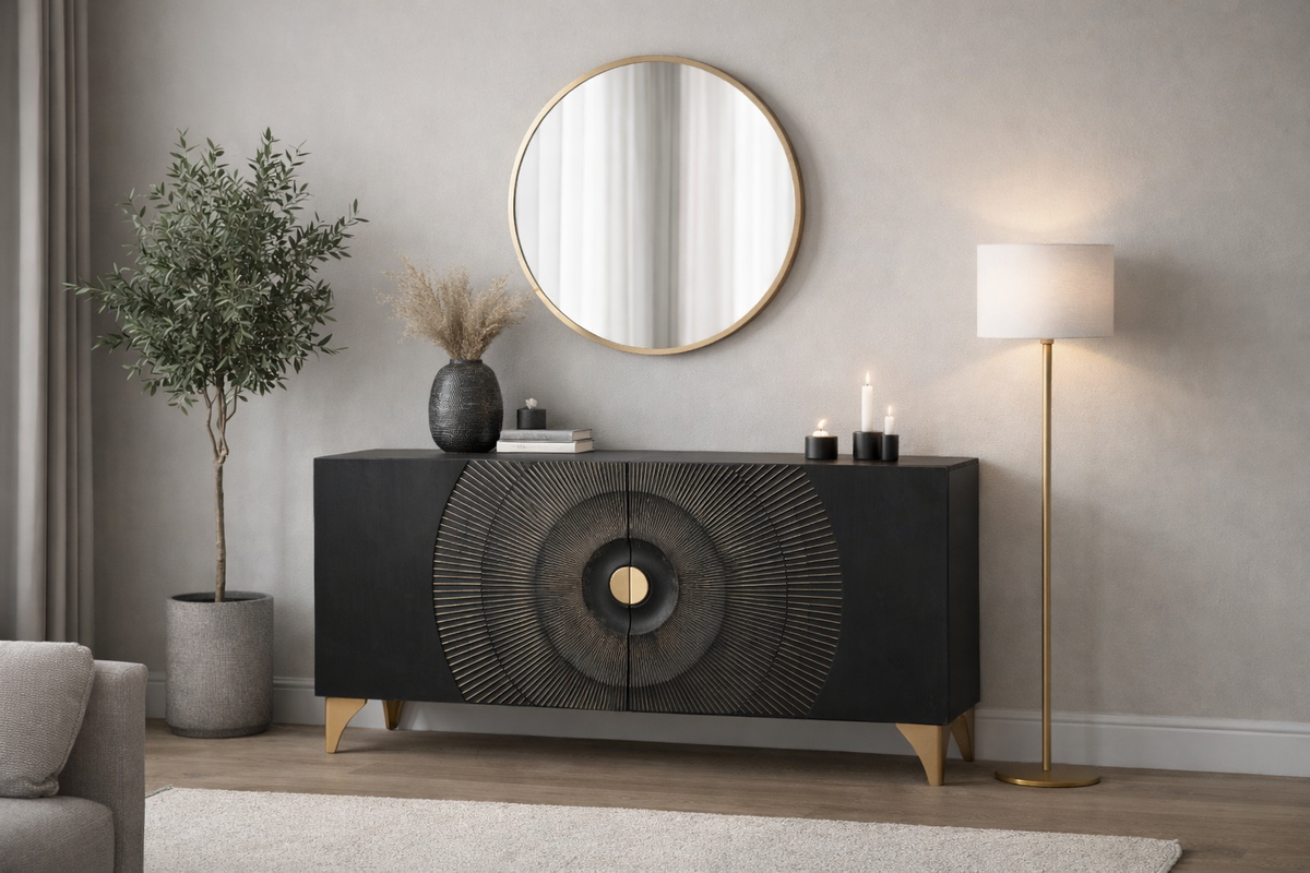 AMAZONAS solid sideboard 160cm mango wood natural front design