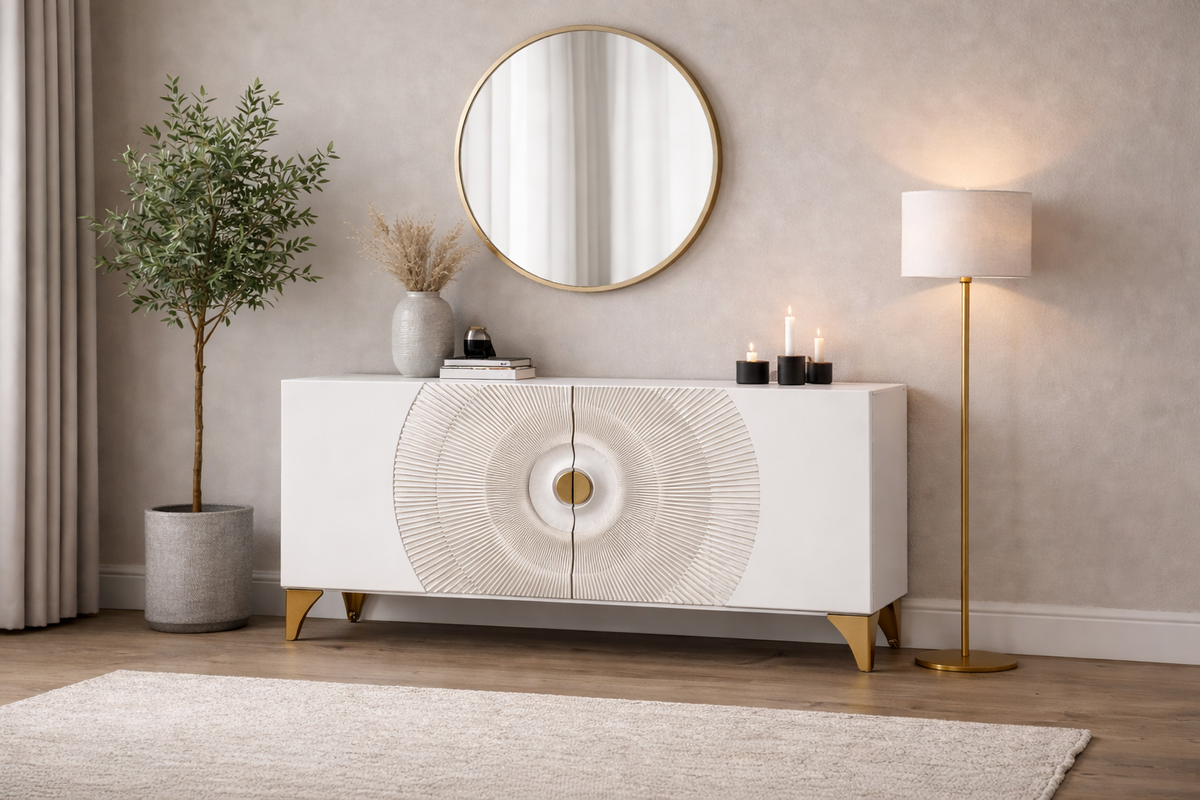 AMAZONAS solid sideboard 160cm mango wood natural front design