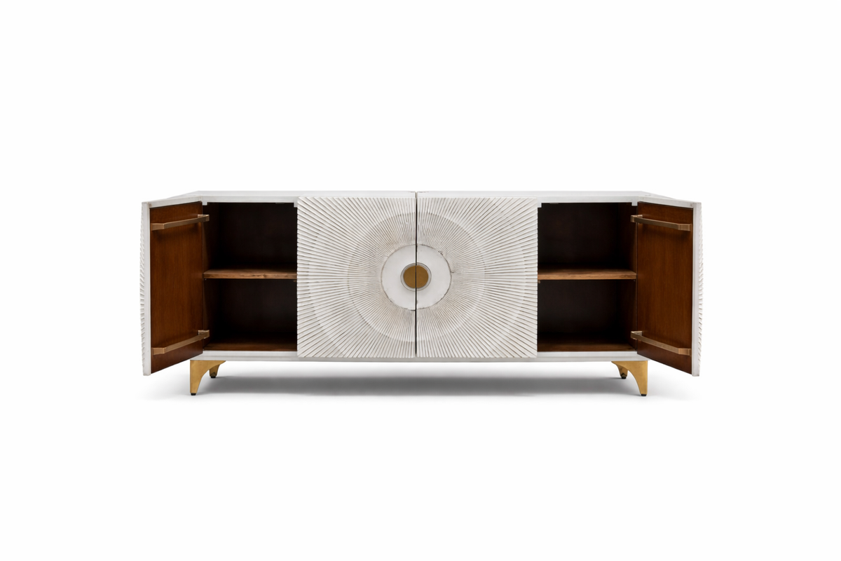 AMAZONAS solid sideboard 160cm mango wood natural front design