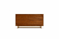 Sideboard 145 cm 3D-Wabenstruktur braun Akazienholz Metall gold
