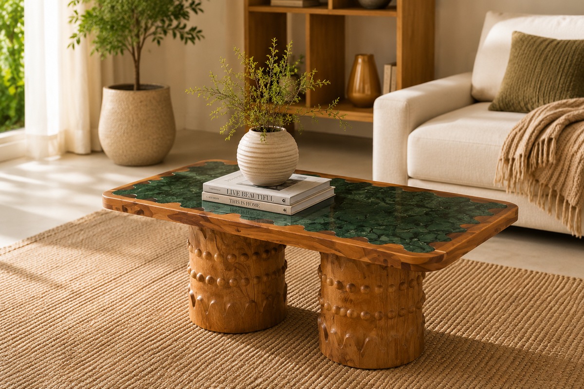 ARCHITECTURE Industrial coffee table 100cm oiled oak black frame