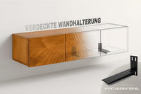 Hängendes TV-Lowboard VULCANO 160cm schwarz Mangoholz massiv