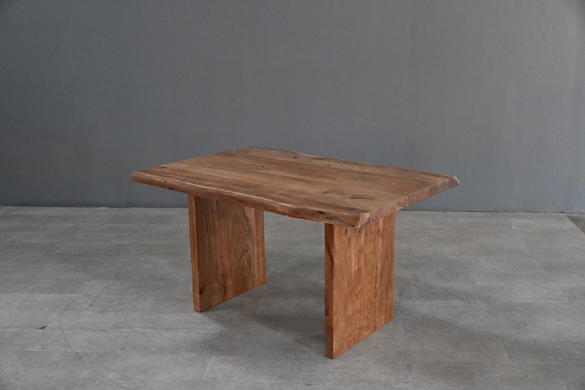 Esstisch Massivholz Akazie Baumkante Natur 5cm Platte