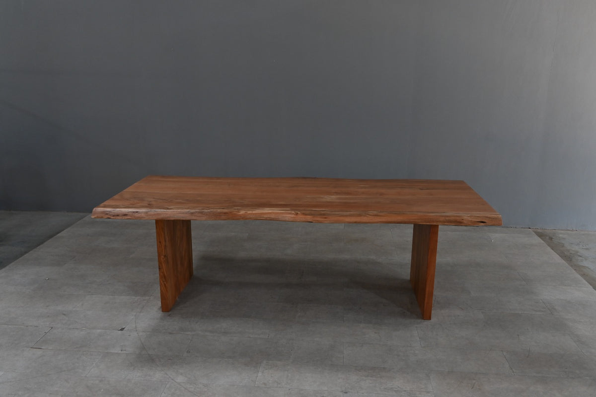 Esstisch Massivholz Akazie Baumkante Natur 5cm Platte