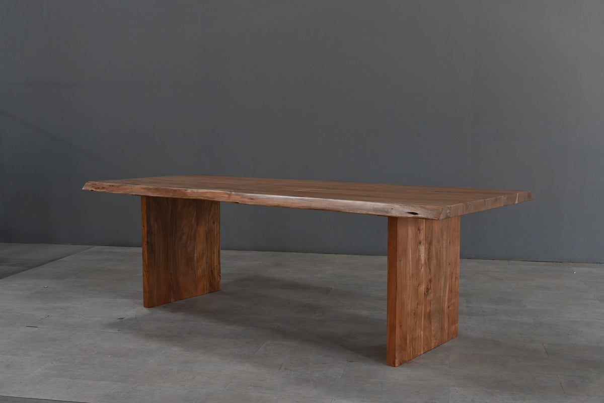 Esstisch Massivholz Akazie Baumkante Natur 5cm Platte