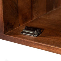 FLUTED  Sideboard 154 cm braun Mangoholz Riffeloptik Metallfüße schwarz-gold