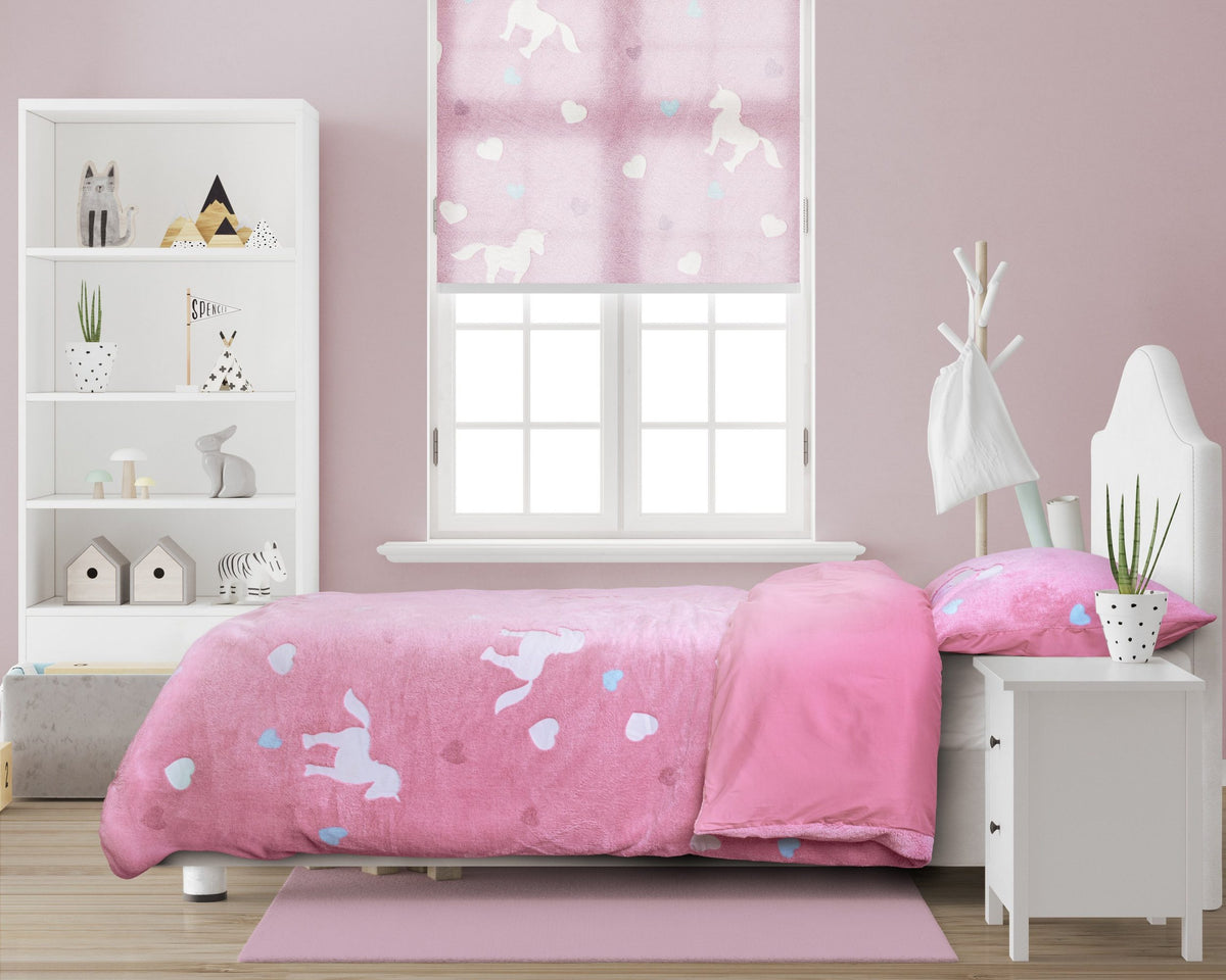 Children's bed linen glow in the dark unicorn pink 