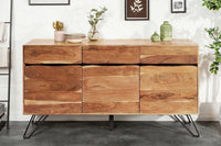 Sideboard LIVING EDGE Massives Sideboard 160cm Akazienholz mit Baumkante