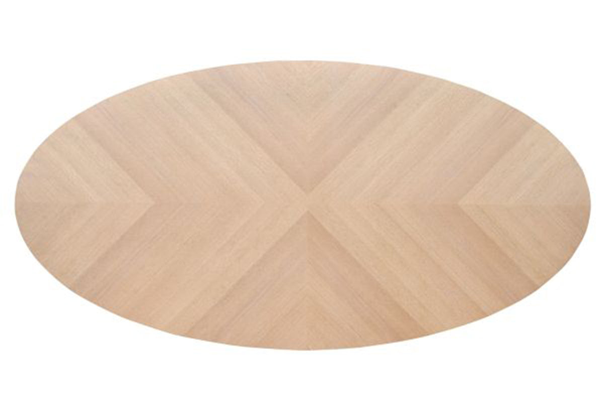 FORT oval Fischgrät Massiver Esstisch braun Eichenholz hell