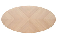 FORT oval Fischgrät Massiver Esstisch braun Eichenholz hell