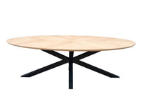 FORT oval Fischgrät Massiver Esstisch braun Eichenholz hell