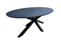 FORT oval Langbohle Massiver Esstisch schwarz  Eichenholz