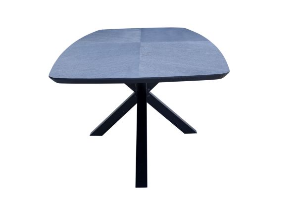 FORT rechteckig Fischgrätmuster Massiver Esstisch schwarz Eichenholz