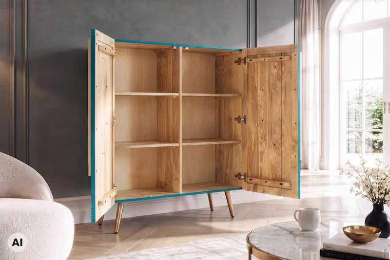 AMAZONAS solid sideboard 160cm mango wood natural front design