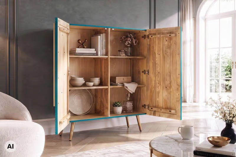 AMAZONAS solid sideboard 160cm mango wood natural front design